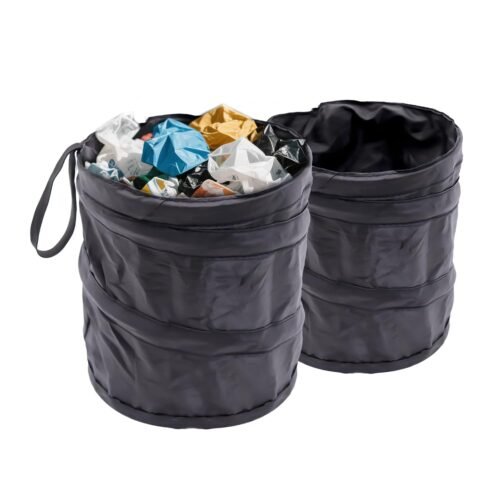 Pop Up Collapsible Car Trash Can with Elastic Band