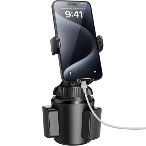Cup Holder Phone Mount with Telescopic Neck and Triangular Support