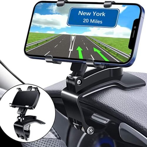 Clip On Car Phone Holder for Dashboard Rearview Mirror and Sun Visor