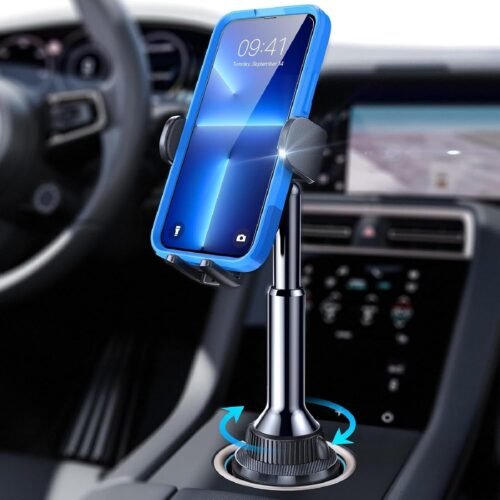 Cup Holder Car Phone Mount with Aviation Grade Reinforced Rod