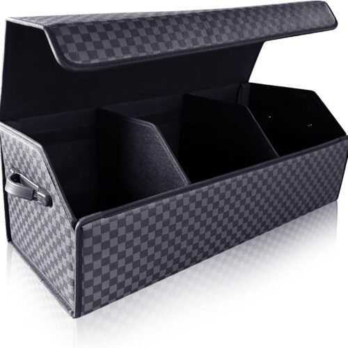 Foldable Car Trash Bag with Elastic Band and Headrest Hanging
