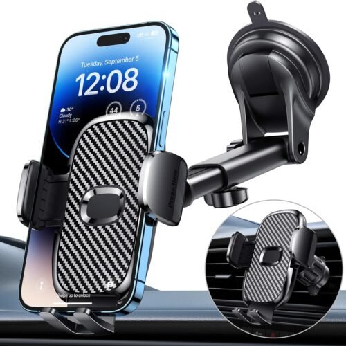 Suction Cup Car Phone Holder with Heat Resistant TPU