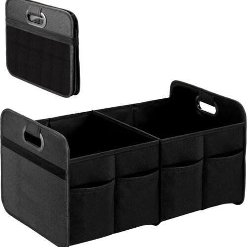 Hanging Car Trunk Organizer with Controlled Opening Lids